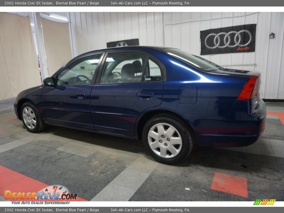 2002 Honda Civic EX Sedan Eternal Blue Pearl / Beige Photo #11
