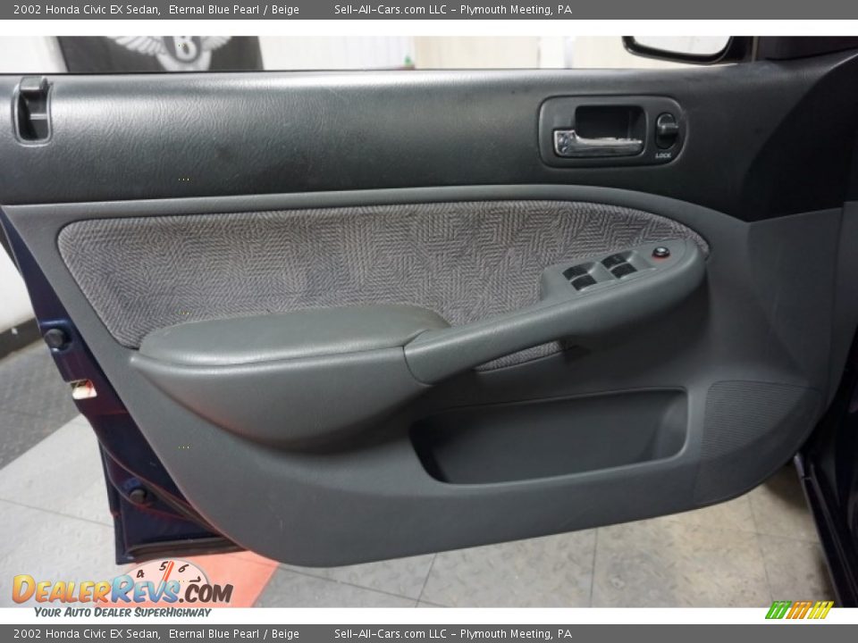2002 Honda Civic EX Sedan Eternal Blue Pearl / Beige Photo #12