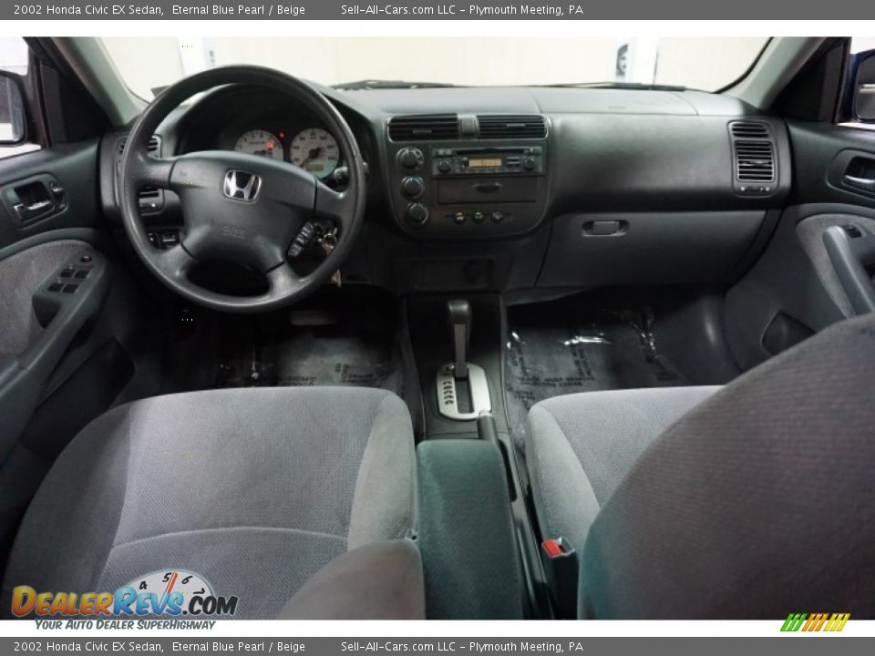 2002 Honda Civic EX Sedan Eternal Blue Pearl / Beige Photo #25