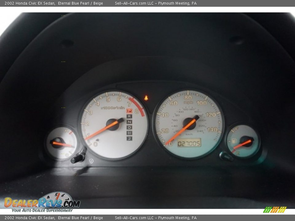 2002 Honda Civic EX Sedan Eternal Blue Pearl / Beige Photo #32