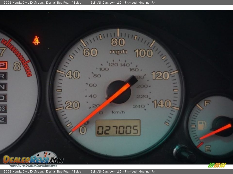 2002 Honda Civic EX Sedan Eternal Blue Pearl / Beige Photo #33