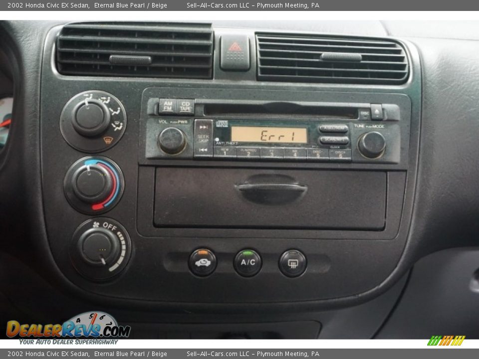2002 Honda Civic EX Sedan Eternal Blue Pearl / Beige Photo #35