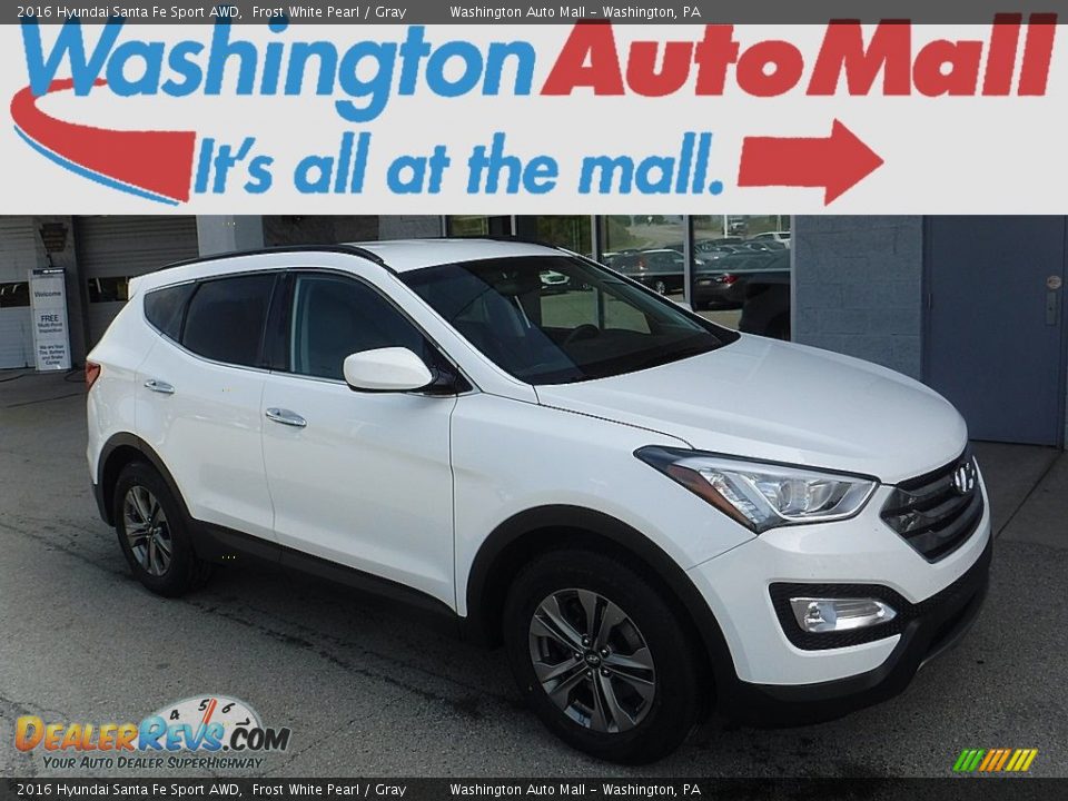 2016 Hyundai Santa Fe Sport AWD Frost White Pearl / Gray Photo #1