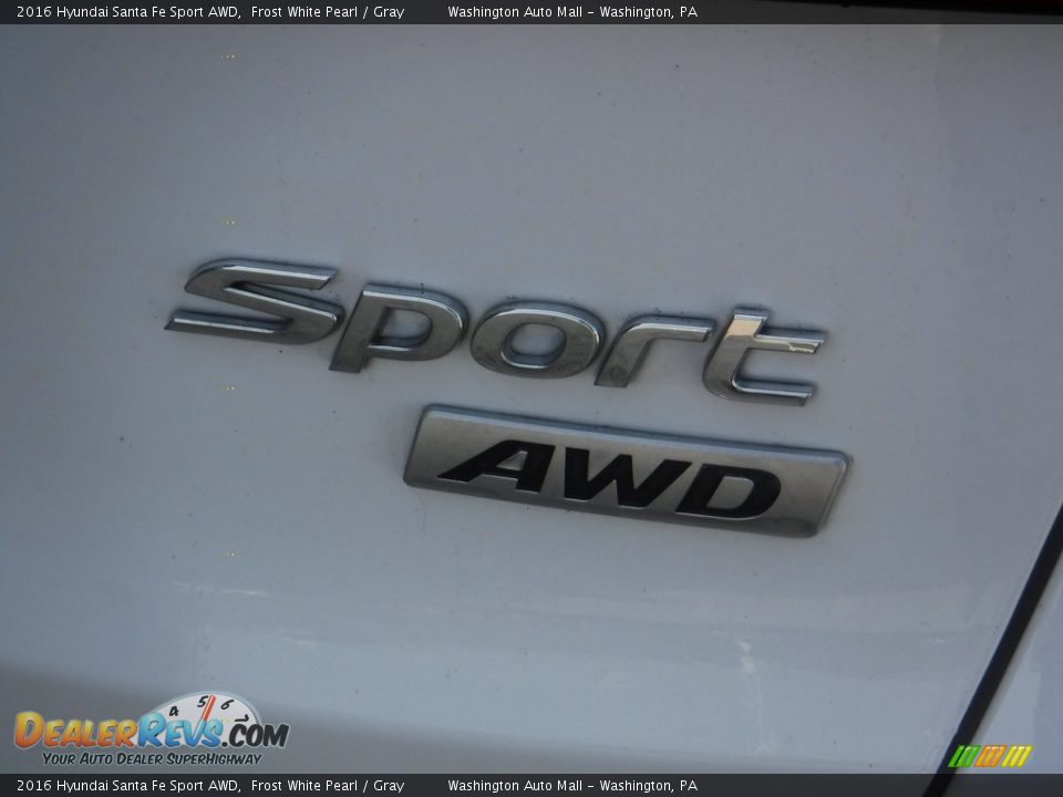 2016 Hyundai Santa Fe Sport AWD Frost White Pearl / Gray Photo #8