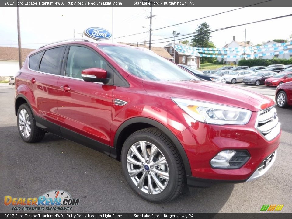 2017 Ford Escape Titanium 4WD Ruby Red / Medium Light Stone Photo #3