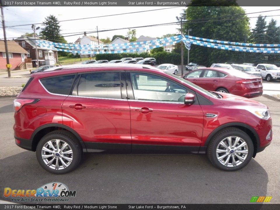 2017 Ford Escape Titanium 4WD Ruby Red / Medium Light Stone Photo #4