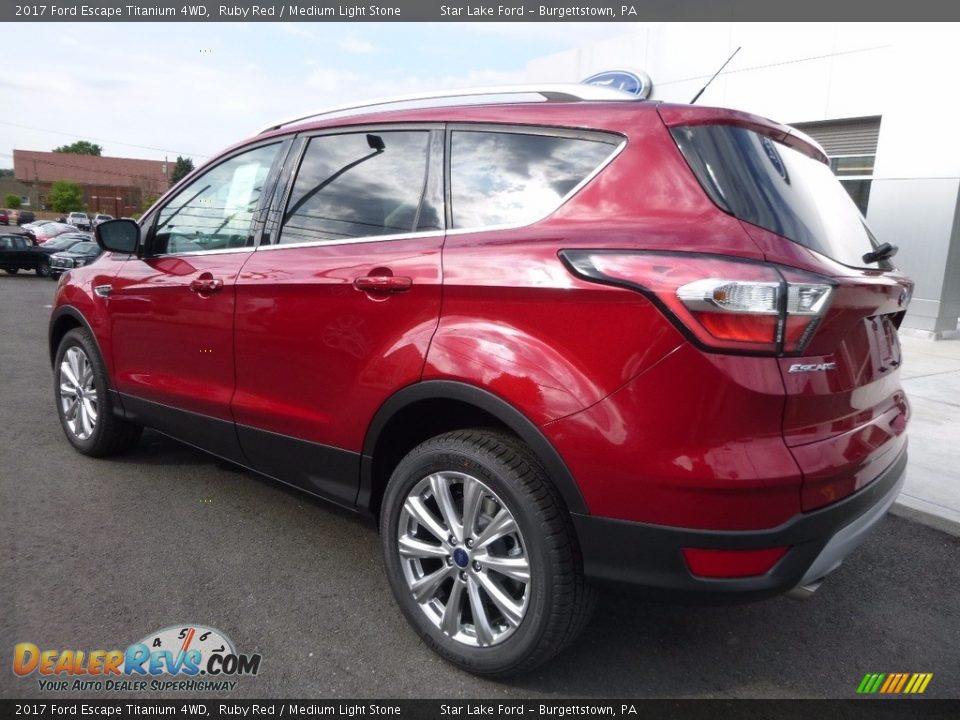 2017 Ford Escape Titanium 4WD Ruby Red / Medium Light Stone Photo #7