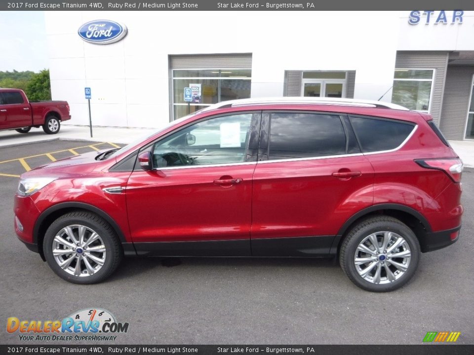 2017 Ford Escape Titanium 4WD Ruby Red / Medium Light Stone Photo #8