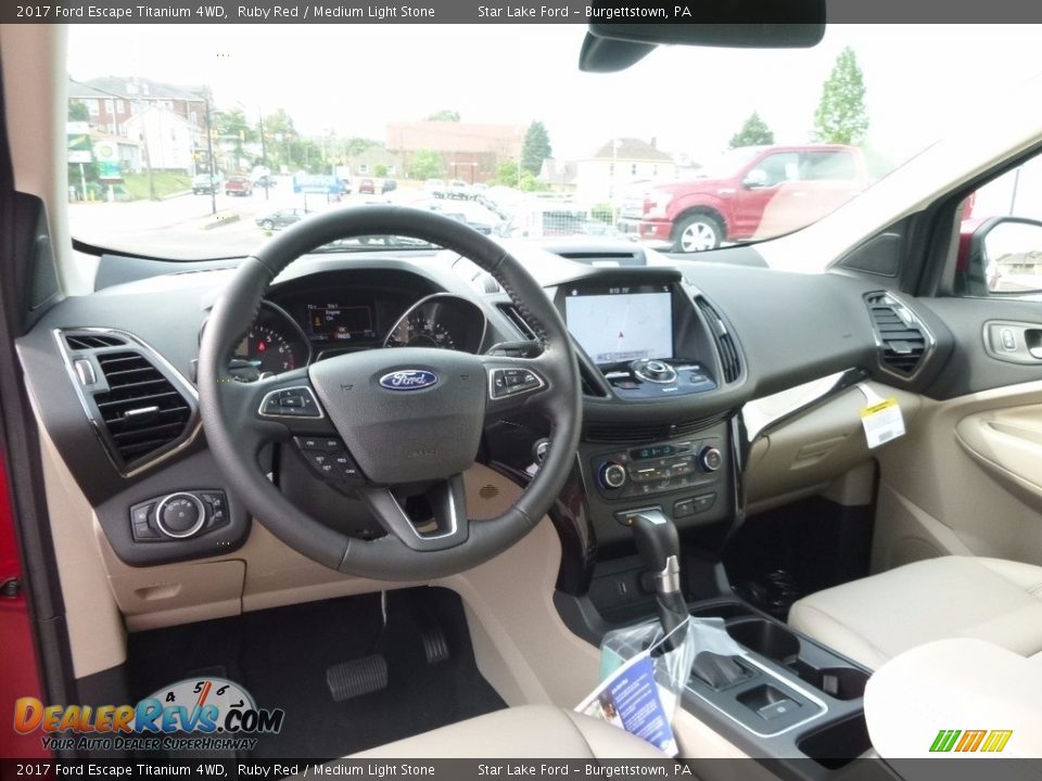 2017 Ford Escape Titanium 4WD Ruby Red / Medium Light Stone Photo #11