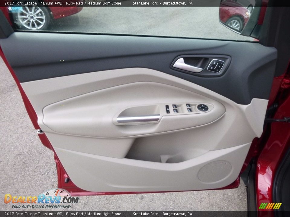 2017 Ford Escape Titanium 4WD Ruby Red / Medium Light Stone Photo #12