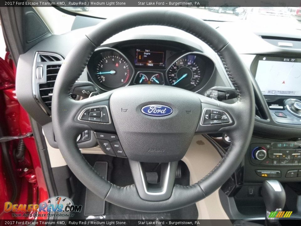 2017 Ford Escape Titanium 4WD Ruby Red / Medium Light Stone Photo #15