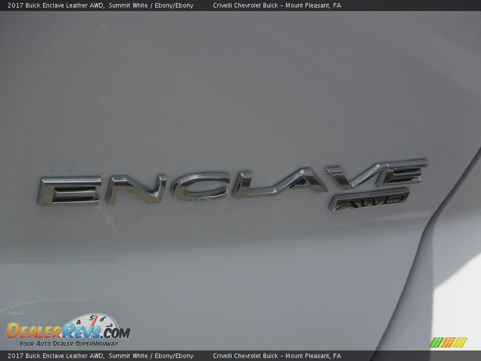 2017 Buick Enclave Leather AWD Summit White / Ebony/Ebony Photo #7