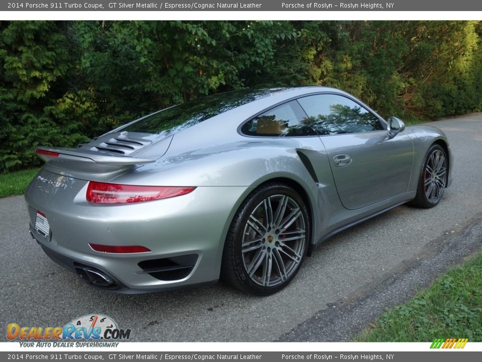 2014 Porsche 911 Turbo Coupe GT Silver Metallic / Espresso/Cognac Natural Leather Photo #6