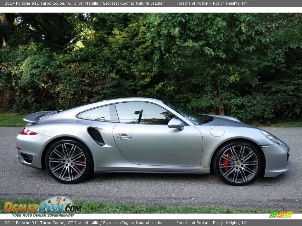 2014 Porsche 911 Turbo Coupe GT Silver Metallic / Espresso/Cognac Natural Leather Photo #7