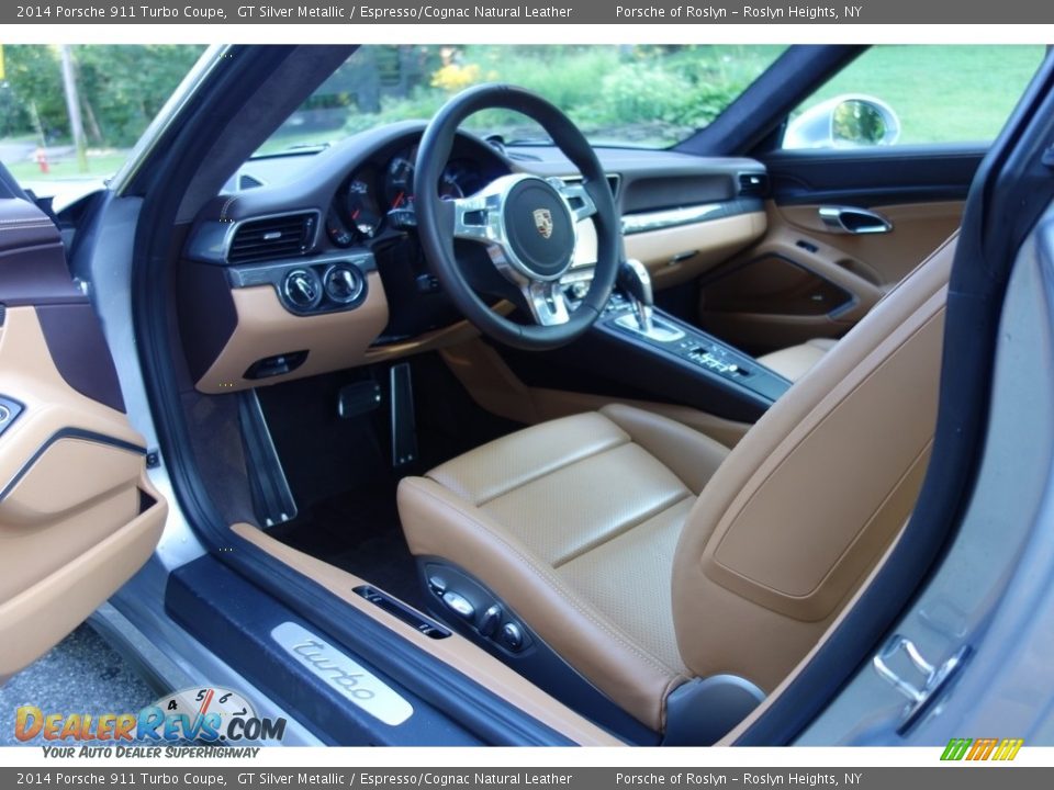 2014 Porsche 911 Turbo Coupe GT Silver Metallic / Espresso/Cognac Natural Leather Photo #11