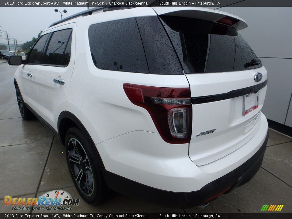 2013 Ford Explorer Sport 4WD White Platinum Tri-Coat / Charcoal Black/Sienna Photo #3