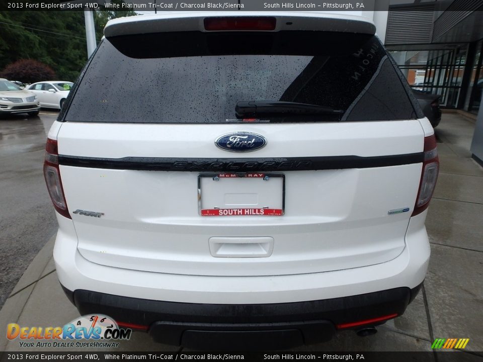 2013 Ford Explorer Sport 4WD White Platinum Tri-Coat / Charcoal Black/Sienna Photo #4