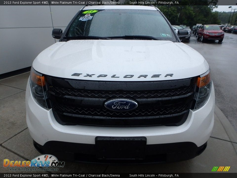 2013 Ford Explorer Sport 4WD White Platinum Tri-Coat / Charcoal Black/Sienna Photo #8