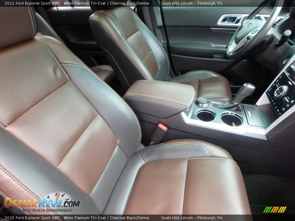 2013 Ford Explorer Sport 4WD White Platinum Tri-Coat / Charcoal Black/Sienna Photo #10