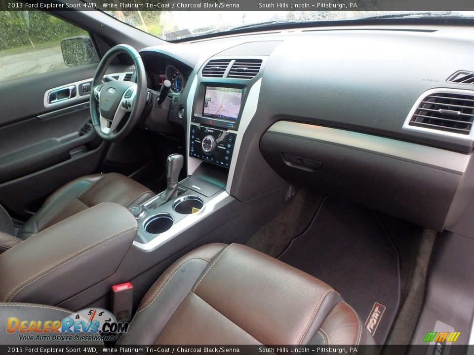 2013 Ford Explorer Sport 4WD White Platinum Tri-Coat / Charcoal Black/Sienna Photo #11