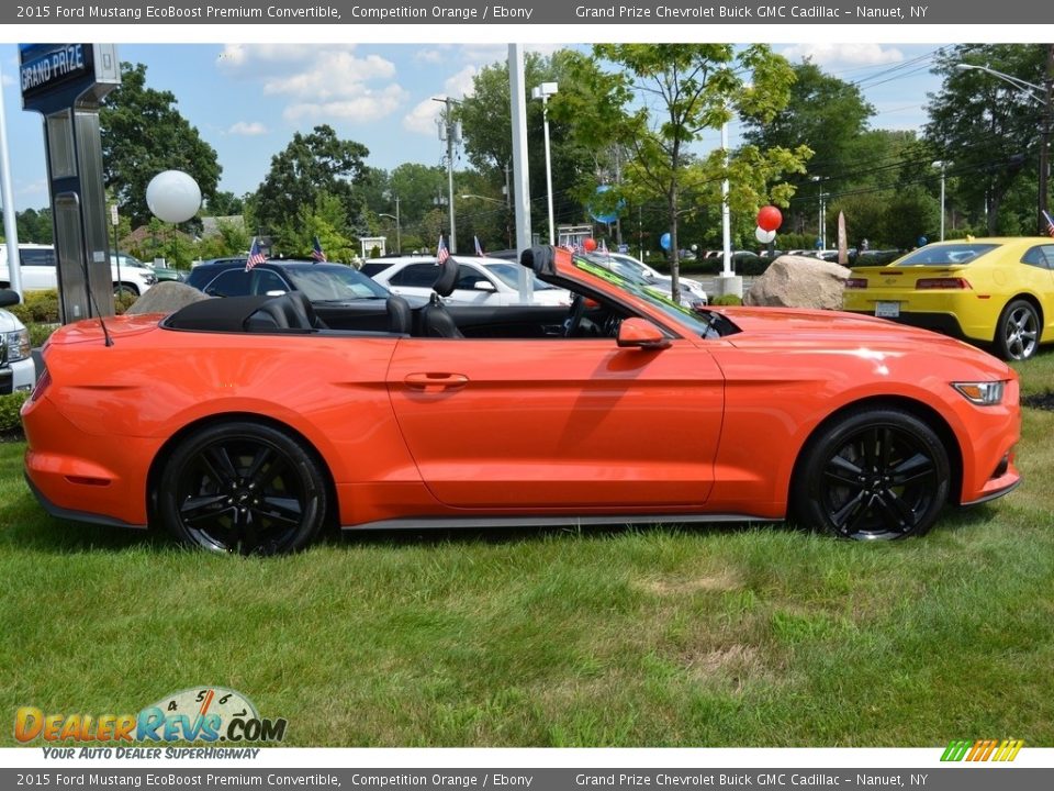 2015 Ford Mustang EcoBoost Premium Convertible Competition Orange / Ebony Photo #6