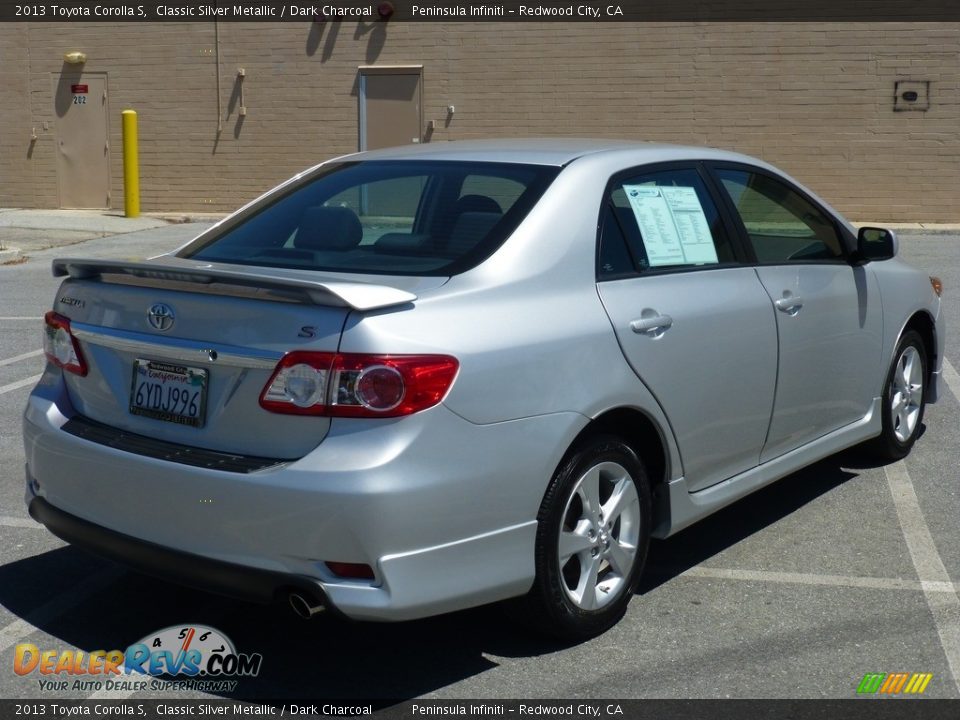 2013 Toyota Corolla S Classic Silver Metallic / Dark Charcoal Photo #4