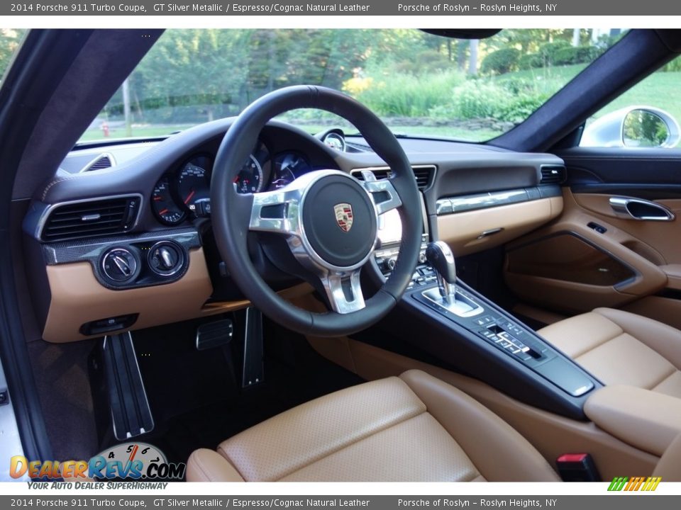 2014 Porsche 911 Turbo Coupe GT Silver Metallic / Espresso/Cognac Natural Leather Photo #23