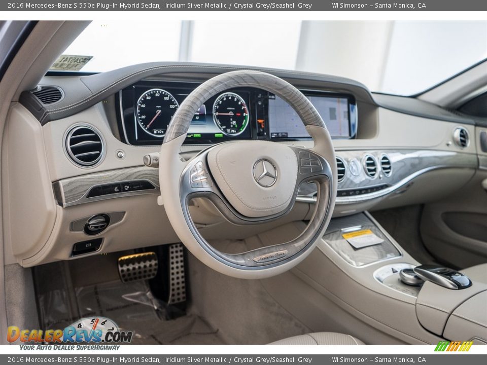 2016 Mercedes-Benz S 550e Plug-In Hybrid Sedan Iridium Silver Metallic / Crystal Grey/Seashell Grey Photo #5
