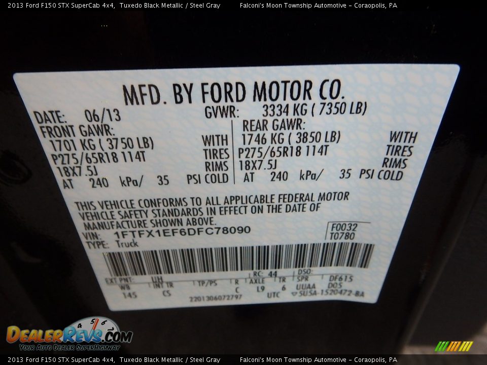 2013 Ford F150 STX SuperCab 4x4 Tuxedo Black Metallic / Steel Gray Photo #24