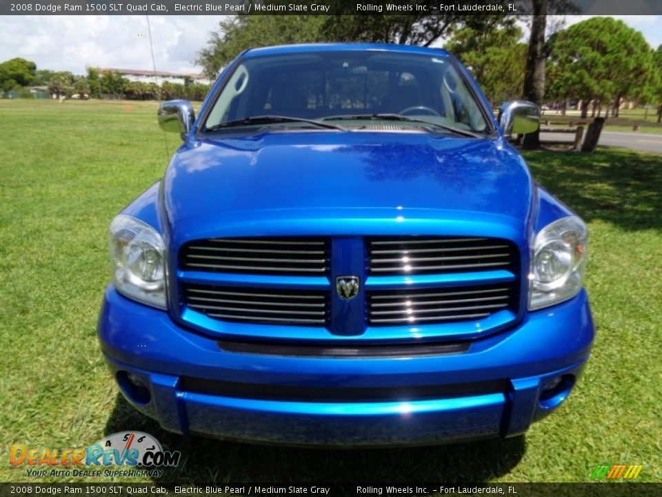 2008 Dodge Ram 1500 SLT Quad Cab Electric Blue Pearl / Medium Slate Gray Photo #14