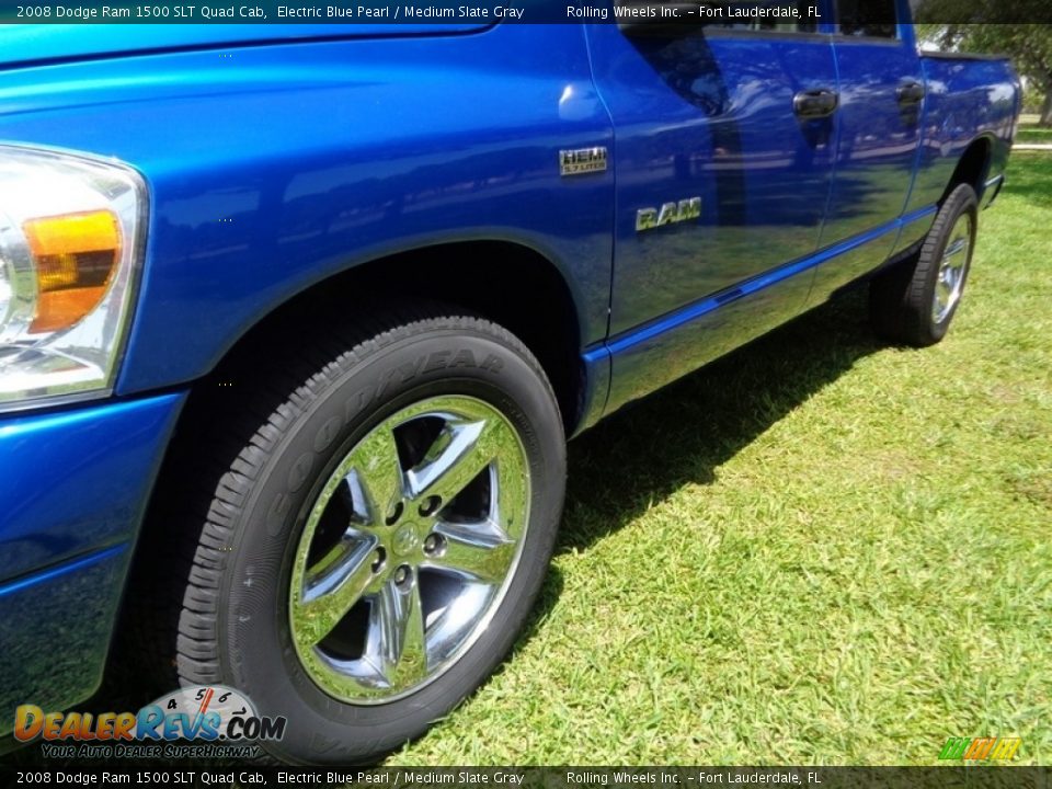 2008 Dodge Ram 1500 SLT Quad Cab Electric Blue Pearl / Medium Slate Gray Photo #22