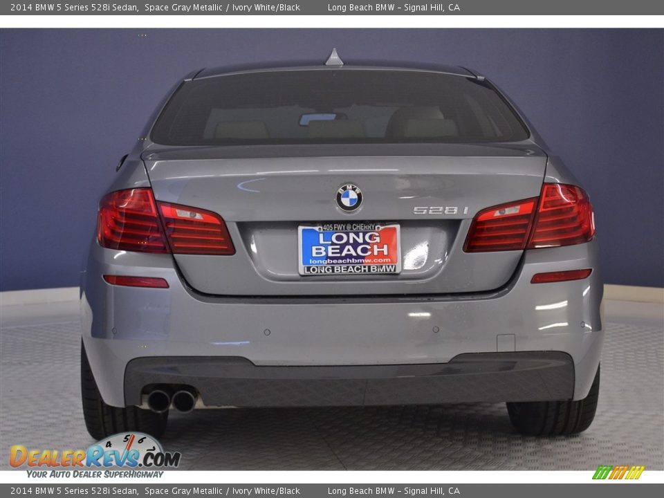2014 BMW 5 Series 528i Sedan Space Gray Metallic / Ivory White/Black Photo #6