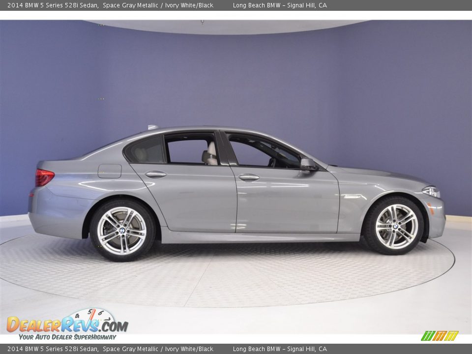 2014 BMW 5 Series 528i Sedan Space Gray Metallic / Ivory White/Black Photo #8