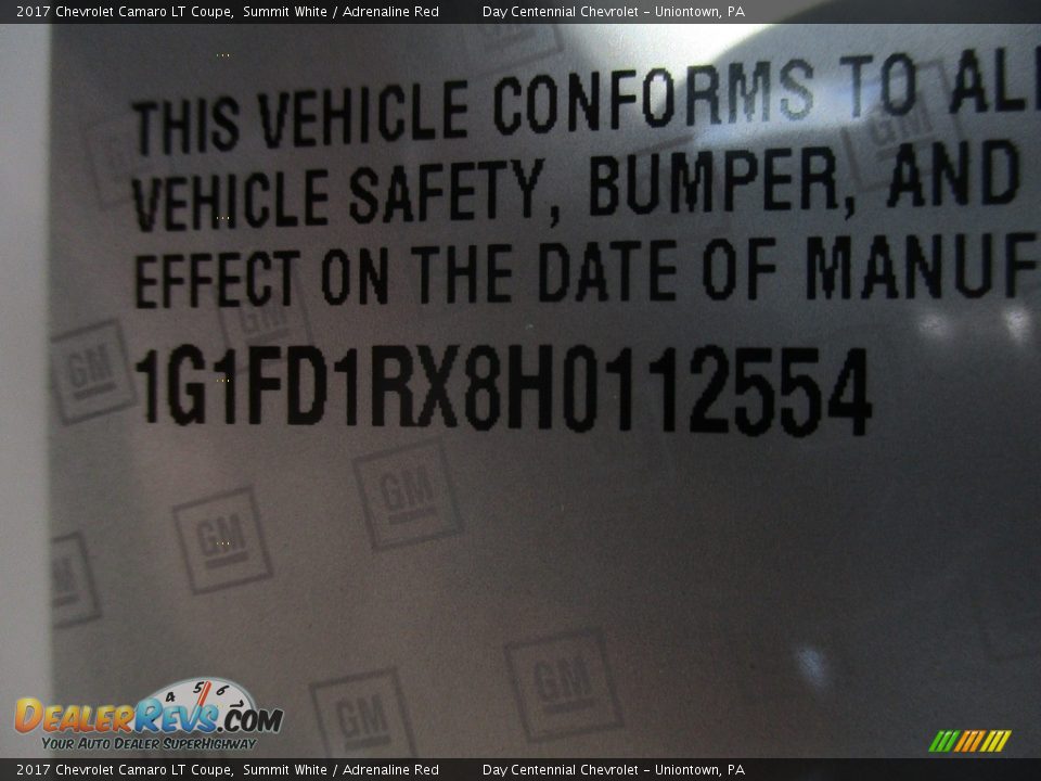 2017 Chevrolet Camaro LT Coupe Summit White / Adrenaline Red Photo #19