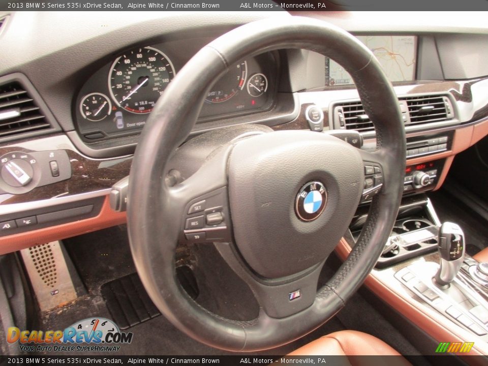 2013 BMW 5 Series 535i xDrive Sedan Alpine White / Cinnamon Brown Photo #15