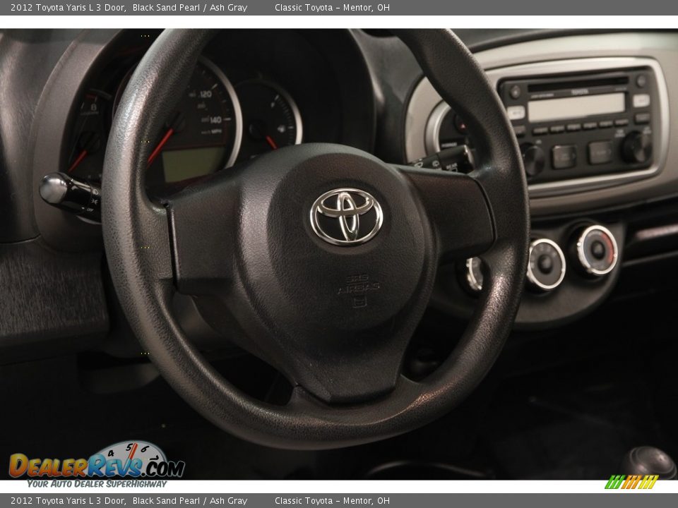 2012 Toyota Yaris L 3 Door Black Sand Pearl / Ash Gray Photo #6