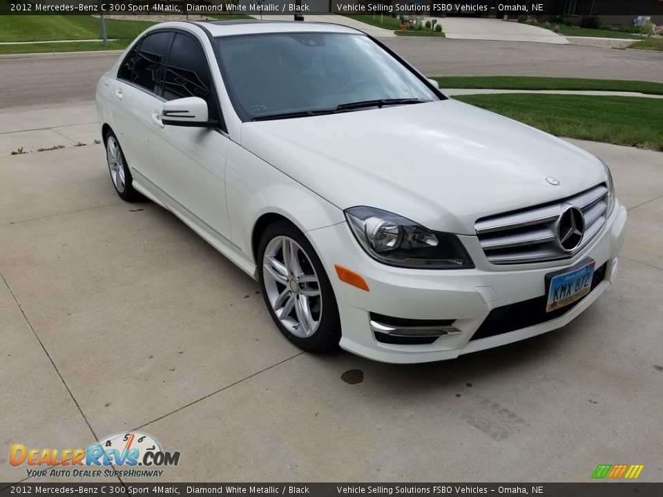 2012 Mercedes-Benz C 300 Sport 4Matic Diamond White Metallic / Black Photo #1