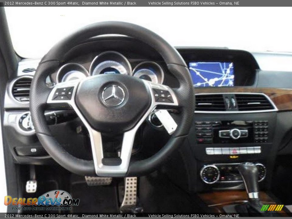 2012 Mercedes-Benz C 300 Sport 4Matic Diamond White Metallic / Black Photo #5