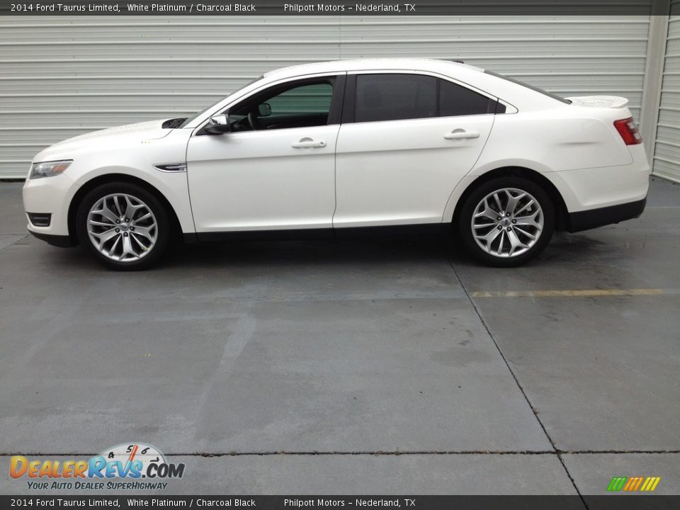 2014 Ford Taurus Limited White Platinum / Charcoal Black Photo #3