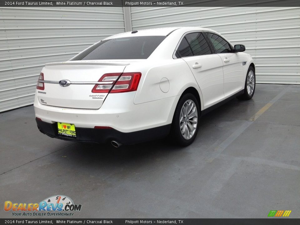 2014 Ford Taurus Limited White Platinum / Charcoal Black Photo #8