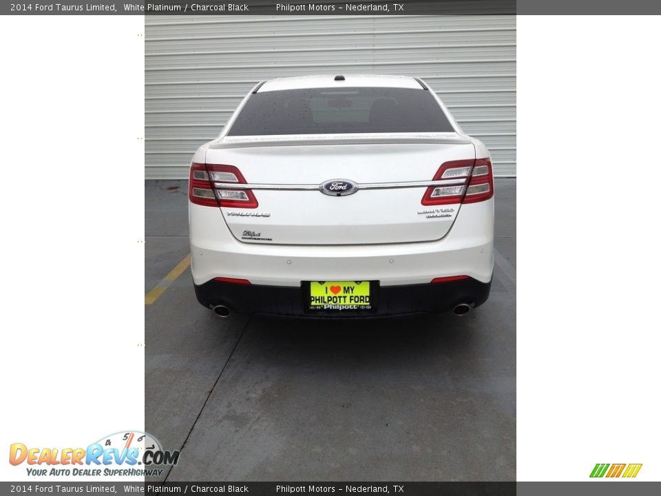 2014 Ford Taurus Limited White Platinum / Charcoal Black Photo #9