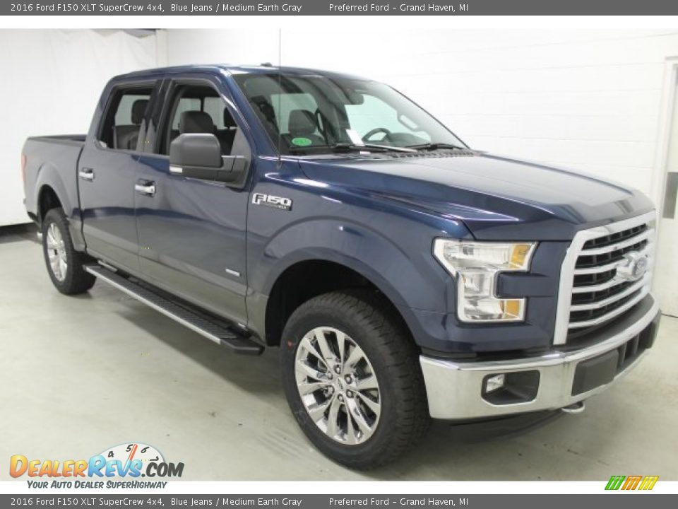 2016 Ford F150 XLT SuperCrew 4x4 Blue Jeans / Medium Earth Gray Photo #4