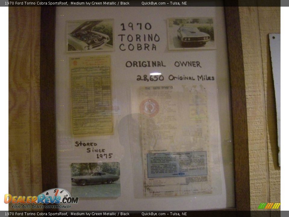 Info Tag of 1970 Ford Torino Cobra SportsRoof Photo #12