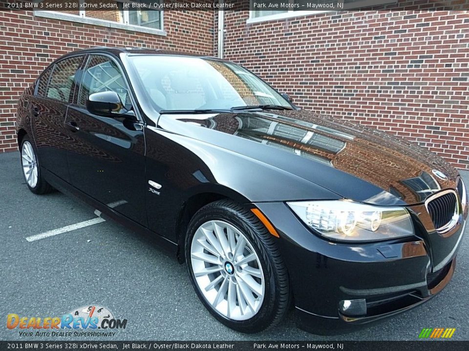 2011 BMW 3 Series 328i xDrive Sedan Jet Black / Oyster/Black Dakota Leather Photo #7
