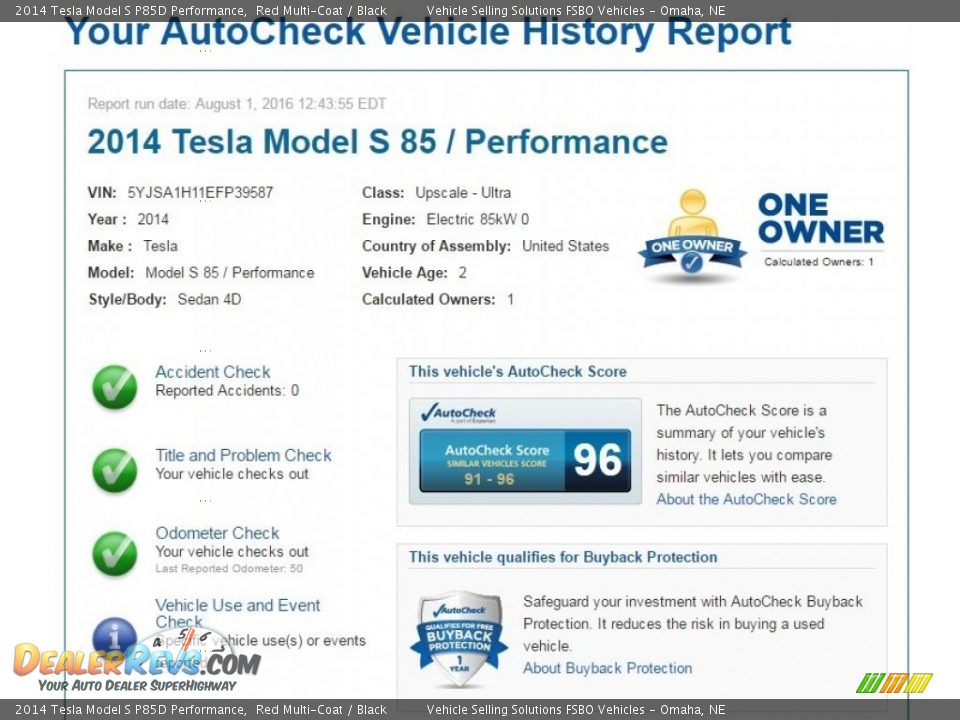 Dealer Info of 2014 Tesla Model S P85D Performance Photo #2