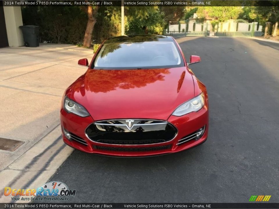 2014 Tesla Model S P85D Performance Red Multi-Coat / Black Photo #3