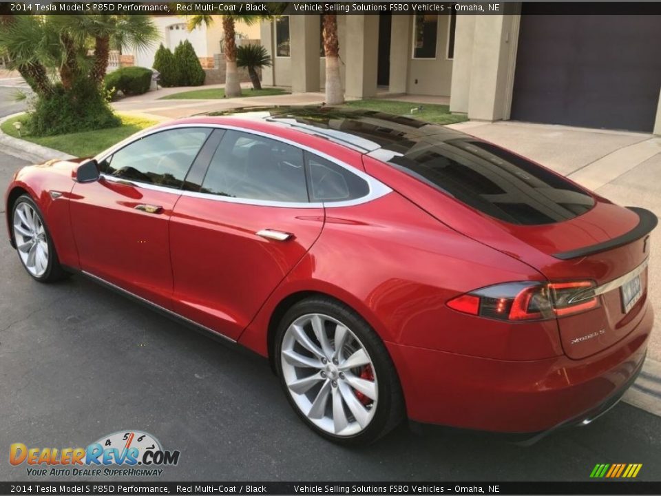 2014 Tesla Model S P85D Performance Red Multi-Coat / Black Photo #4