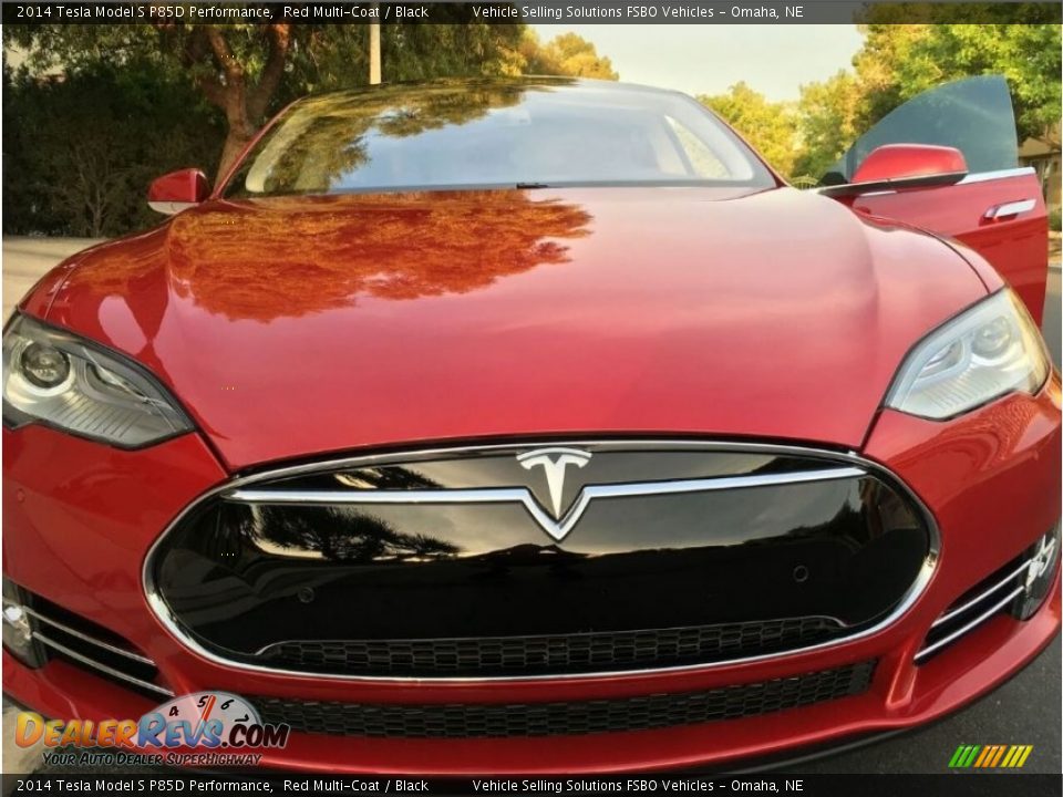 2014 Tesla Model S P85D Performance Red Multi-Coat / Black Photo #14