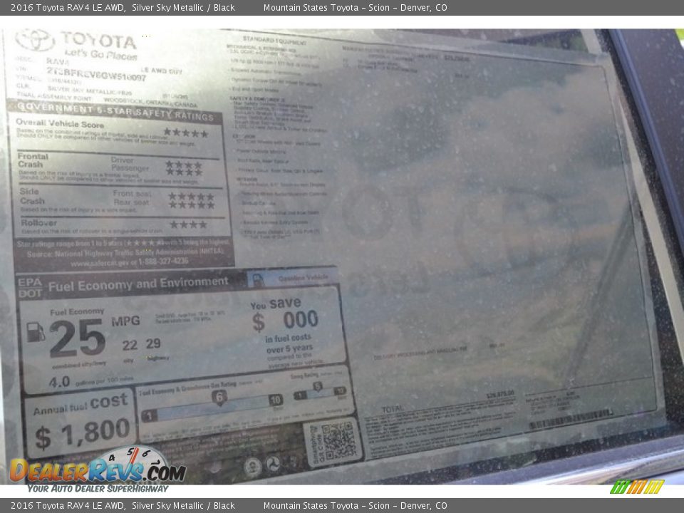 2016 Toyota RAV4 LE AWD Silver Sky Metallic / Black Photo #10