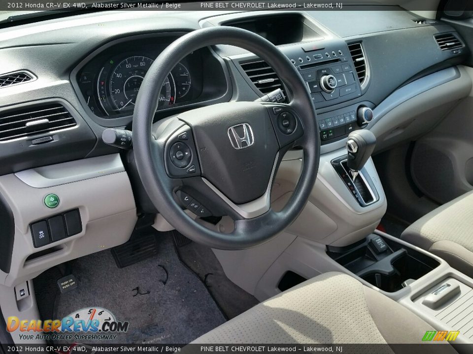 2012 Honda CR-V EX 4WD Alabaster Silver Metallic / Beige Photo #18